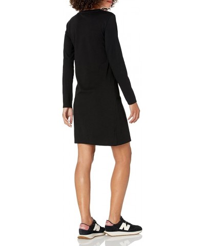 Women's Logo T-Shirt Dress L/S Cotton Blac $25.56 Dresses