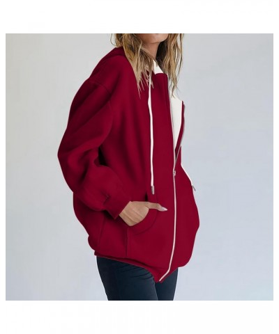 Zip Up Hoodies For Women,Women's Casual Fall Foral Printed Long Sleeve Pullover Hoodies Zipper Sweatshirts Coat 4-wine $13.13...