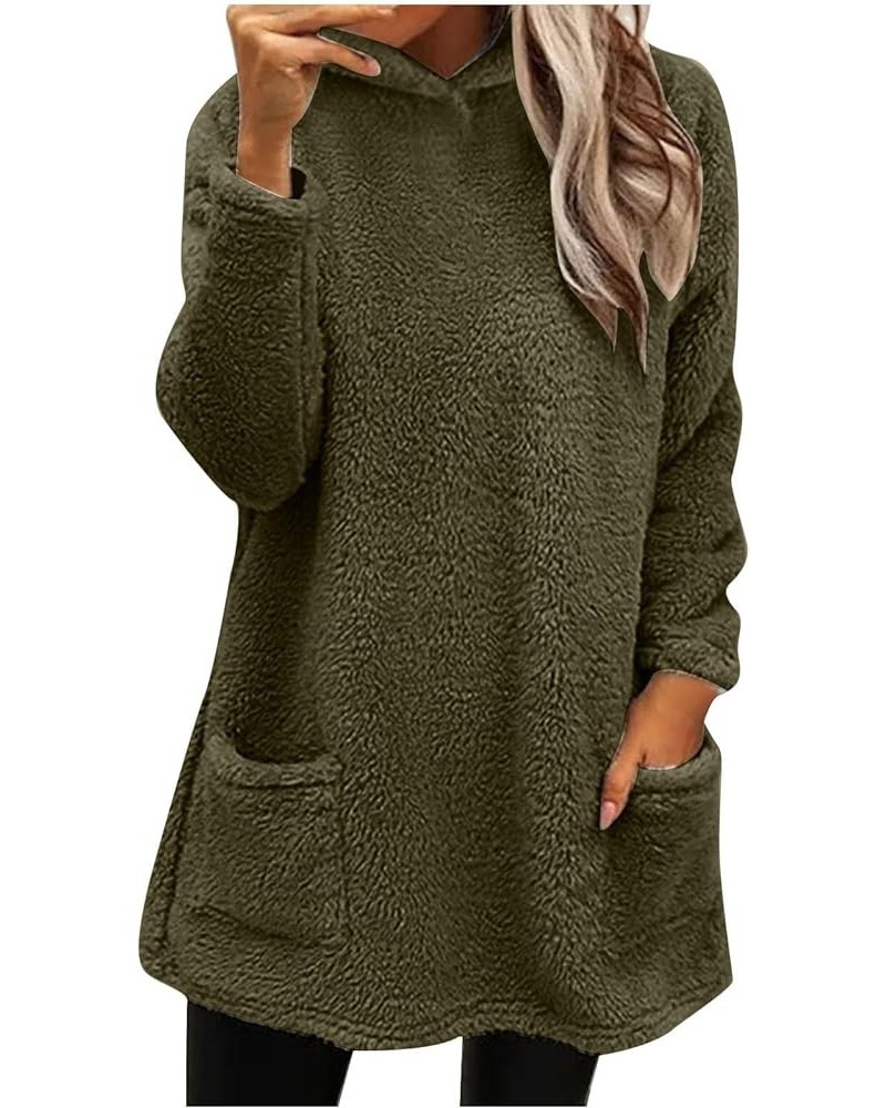 Jackets for Women,Casual Fleece Fuzzy Faux Shearling Warm Winter Outwear Jackets Shaggy Coat E2-green $3.44 Coats