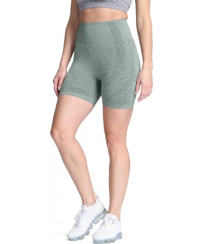 Vital Seamless Biker Shorts for Women High Waist Workout Shorts Booty Running Yoga Shorts A Khaki Marl $12.25 Activewear