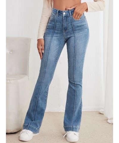 Womens Jeans Jeans for Women Seam Detail Flare Leg Jeans (Color : Medium Wash, Size : Small) Medium Medium Wash $27.63 Jeans