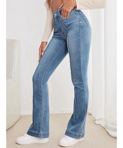 Womens Jeans Jeans for Women Seam Detail Flare Leg Jeans (Color : Medium Wash, Size : Small) Medium Medium Wash $27.63 Jeans