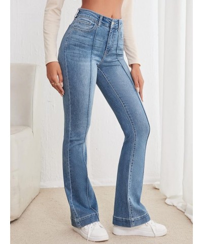 Womens Jeans Jeans for Women Seam Detail Flare Leg Jeans (Color : Medium Wash, Size : Small) Medium Medium Wash $27.63 Jeans