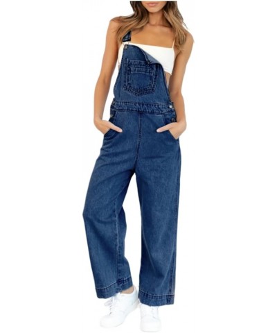 Womens Jean Bib Overalls Adjustable Casual One Piece Jumpsuits Revolt Juniors Stretch Wide Leg Loose Denim Pants Navy $28.41 ...