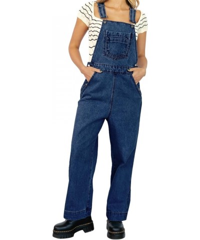 Womens Jean Bib Overalls Adjustable Casual One Piece Jumpsuits Revolt Juniors Stretch Wide Leg Loose Denim Pants Navy $28.41 ...