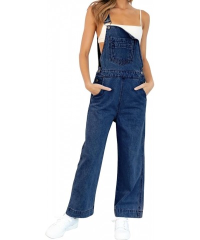 Womens Jean Bib Overalls Adjustable Casual One Piece Jumpsuits Revolt Juniors Stretch Wide Leg Loose Denim Pants Navy $28.41 ...