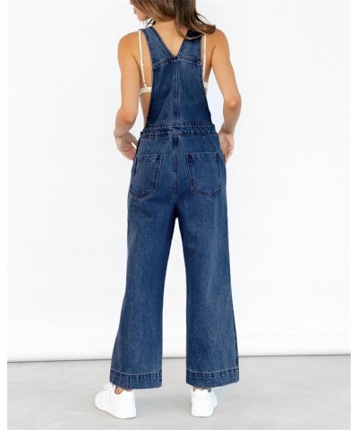 Womens Jean Bib Overalls Adjustable Casual One Piece Jumpsuits Revolt Juniors Stretch Wide Leg Loose Denim Pants Navy $28.41 ...