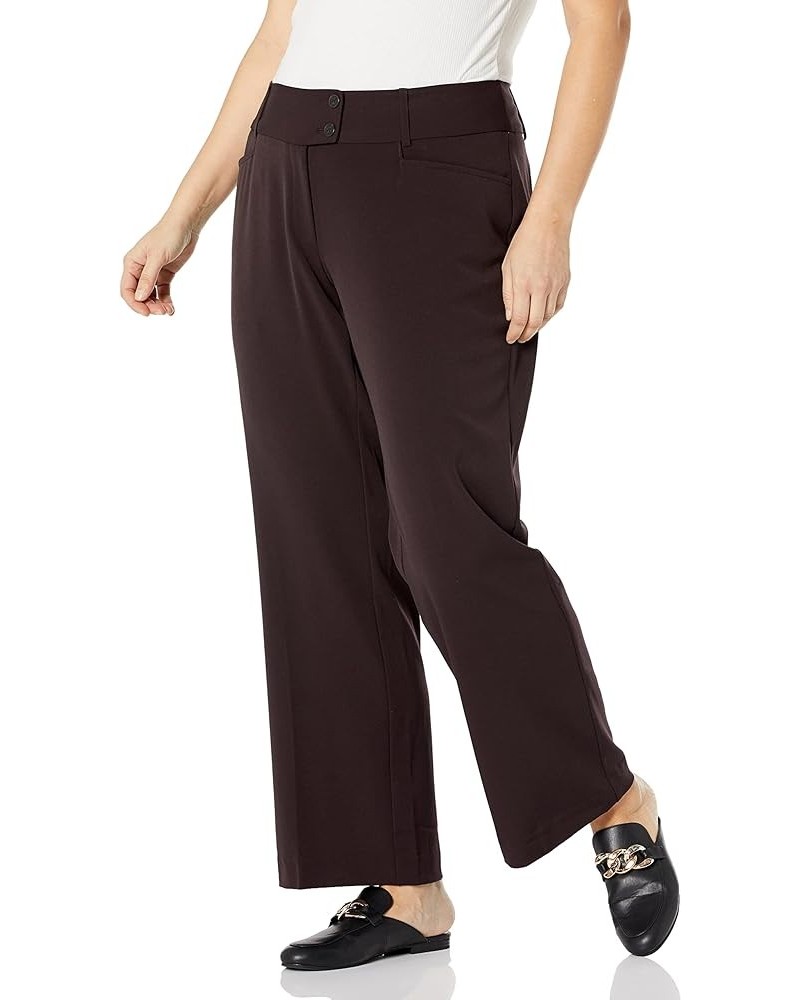 Women's Plus Size Curvy Fit Gabardine Bootcut Dress Pants 16-22 Vintage Wine $14.73 Pants