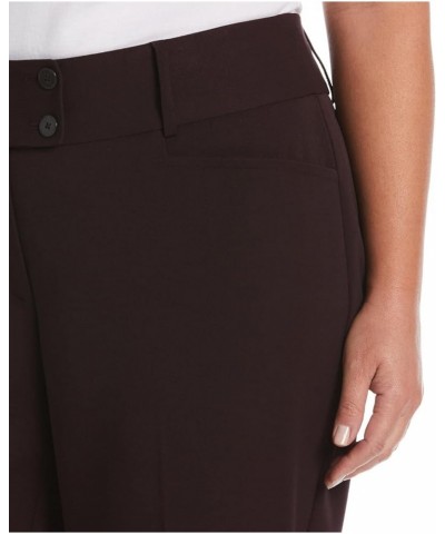 Women's Plus Size Curvy Fit Gabardine Bootcut Dress Pants 16-22 Vintage Wine $14.73 Pants