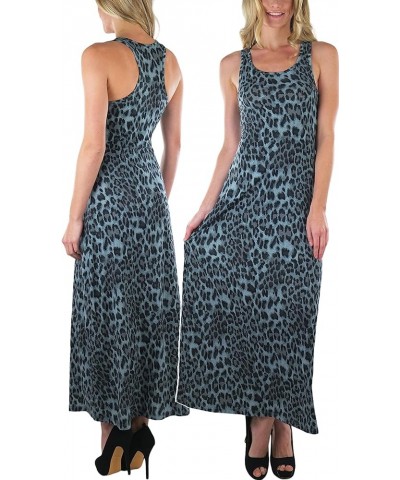 Women's Maxi Sleeveless Summer Long Dress Animal Print - Black $13.74 Dresses