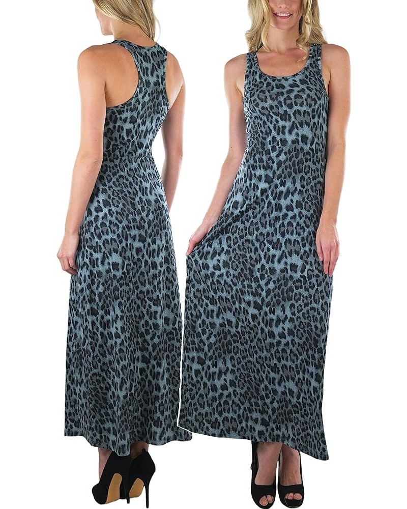 Women's Maxi Sleeveless Summer Long Dress Animal Print - Black $13.74 Dresses