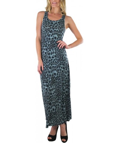 Women's Maxi Sleeveless Summer Long Dress Animal Print - Black $13.74 Dresses