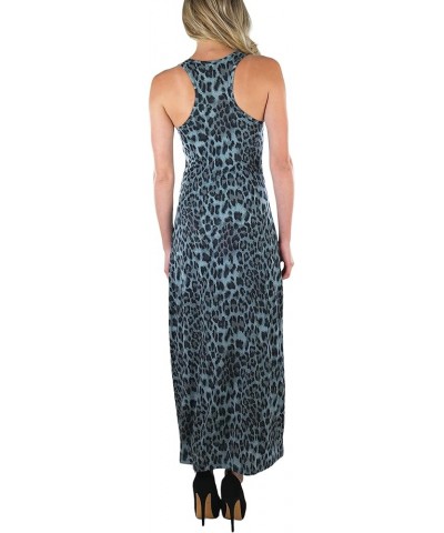 Women's Maxi Sleeveless Summer Long Dress Animal Print - Black $13.74 Dresses