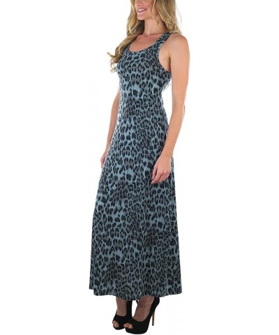 Women's Maxi Sleeveless Summer Long Dress Animal Print - Black $13.74 Dresses