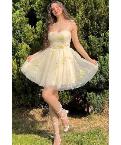 Short Homecoming Dresses 2024 Flower Embroidery Tulle Prom Dress Formal Party Gown for Women Mint $29.39 Dresses