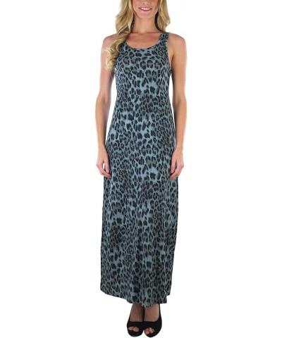 Women's Maxi Sleeveless Summer Long Dress Animal Print - Black $13.74 Dresses