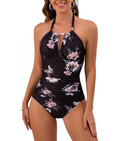 Women's Slimming One Piece Swimsuits Tummy Control Bathing Suit Halter Swimwear for Big Busted Curvy Woman Y-71 $11.99 Swimsuits