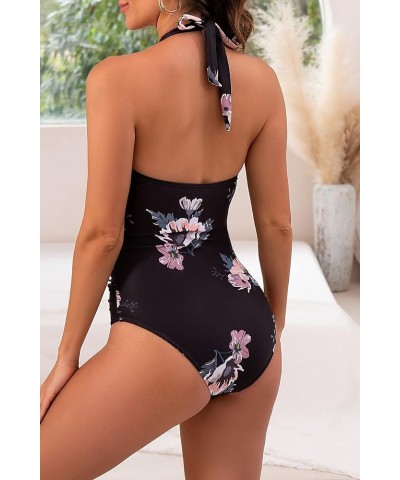 Women's Slimming One Piece Swimsuits Tummy Control Bathing Suit Halter Swimwear for Big Busted Curvy Woman Y-71 $11.99 Swimsuits