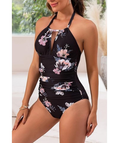 Women's Slimming One Piece Swimsuits Tummy Control Bathing Suit Halter Swimwear for Big Busted Curvy Woman Y-71 $11.99 Swimsuits