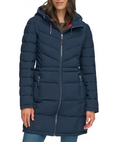 Zip-Up Packable Long Jacket Navy $48.76 Jackets