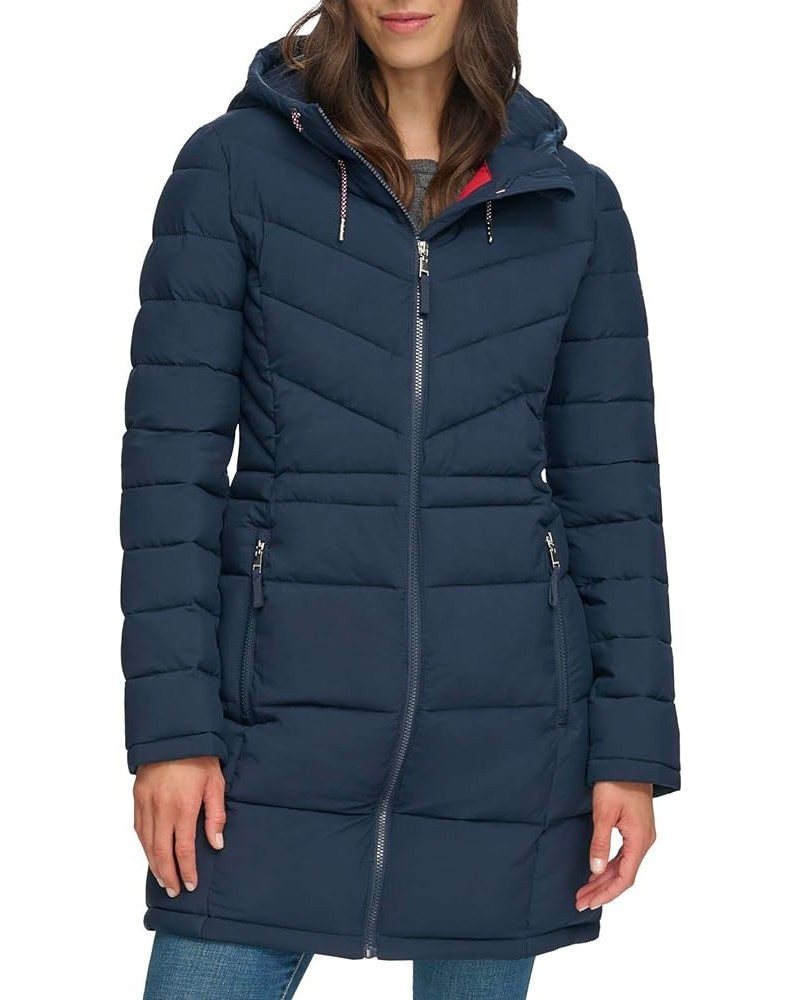 Zip-Up Packable Long Jacket Navy $48.76 Jackets