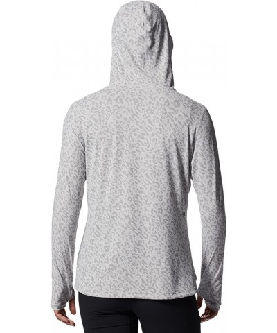 Women's Crater Lake Long Sleeve Hoody for Hiking, Camping, Backpacking, and Casual Wear Grey Ice Wildcat Print $33.00 Activewear