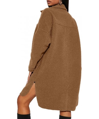 Women's Oversized Fleece Jackets Fuzzy Long Sleeve Open Front Teddy Jackets Sherpa Coat Long Cardigan Outerwear Caramel $28.0...