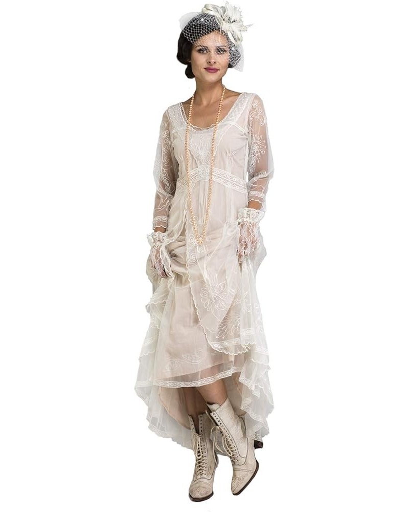 40163 Women's Downton Abbey Vintage Style Wedding Dress in Ivory/Peach Ivory/Peach $126.00 Dresses