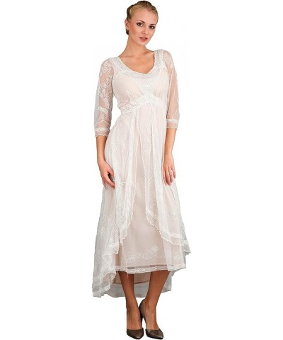 40163 Women's Downton Abbey Vintage Style Wedding Dress in Ivory/Peach Ivory/Peach $126.00 Dresses