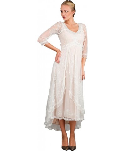 40163 Women's Downton Abbey Vintage Style Wedding Dress in Ivory/Peach Ivory/Peach $126.00 Dresses