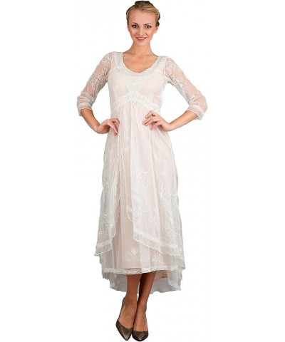 40163 Women's Downton Abbey Vintage Style Wedding Dress in Ivory/Peach Ivory/Peach $126.00 Dresses