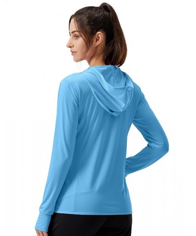 Women's UPF 50+ Sun Protection Hoodie Jacket Lightweight Long Sleeve Sun Shirt for Women with Pocket Hiking Outdoor Blue $16....