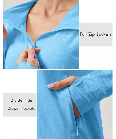 Women's UPF 50+ Sun Protection Hoodie Jacket Lightweight Long Sleeve Sun Shirt for Women with Pocket Hiking Outdoor Blue $16....