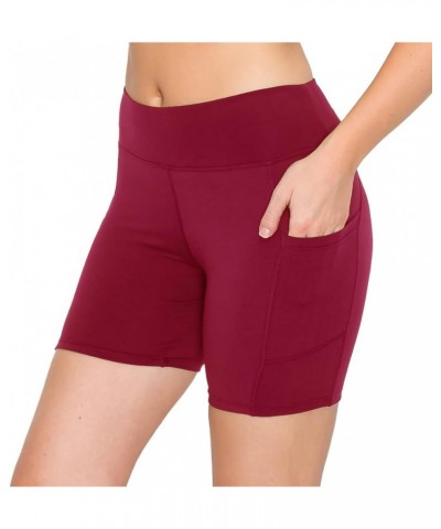 Women's Super Soft Biker Shorts - 3" / 5" / 8" High Waisted Yoga Running Dance Spandex Shorts Standard Burgundy2 $10.57 Activ...