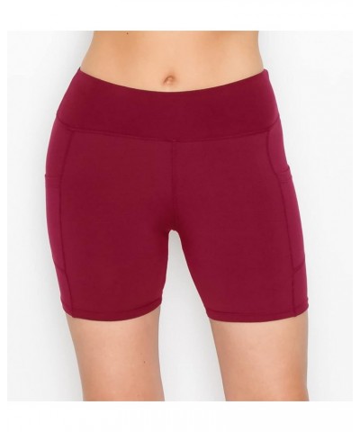 Women's Super Soft Biker Shorts - 3" / 5" / 8" High Waisted Yoga Running Dance Spandex Shorts Standard Burgundy2 $10.57 Activ...