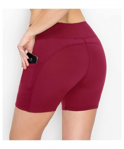 Women's Super Soft Biker Shorts - 3" / 5" / 8" High Waisted Yoga Running Dance Spandex Shorts Standard Burgundy2 $10.57 Activ...