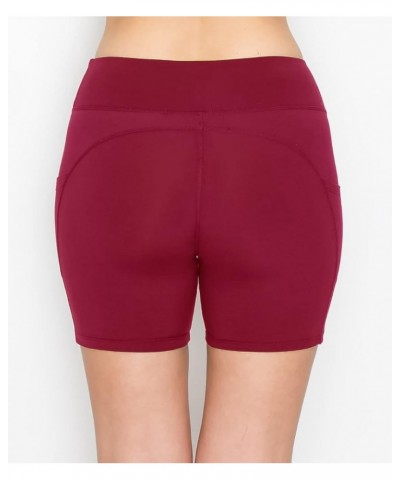 Women's Super Soft Biker Shorts - 3" / 5" / 8" High Waisted Yoga Running Dance Spandex Shorts Standard Burgundy2 $10.57 Activ...