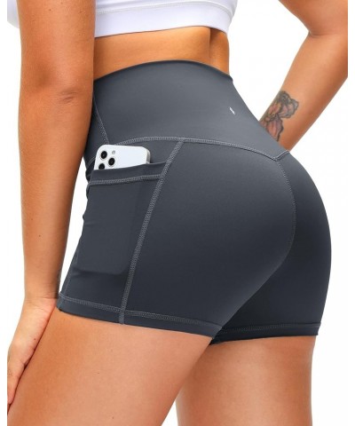 Women's High Waist Yoga Shorts with Side Pockets Tummy Control Running Gym Workout Biker Shorts for Women 8" /3 3 Inch 3" Dar...