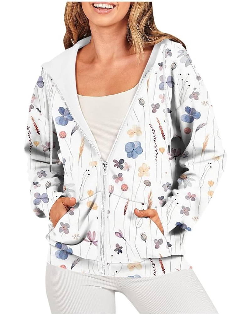 Zip Up Jacket Women,Trendy Printed Hoodies For Women Women'S Casual Fashion Printed Long Sleeve Pullover Hoodies Zipper 2-lig...