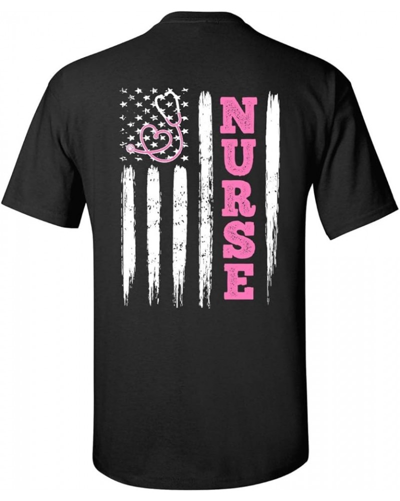 American Flag First Responder Front Line Workers Occupation Short Sleeve T-Shirt Nurse Black $10.59 T-Shirts