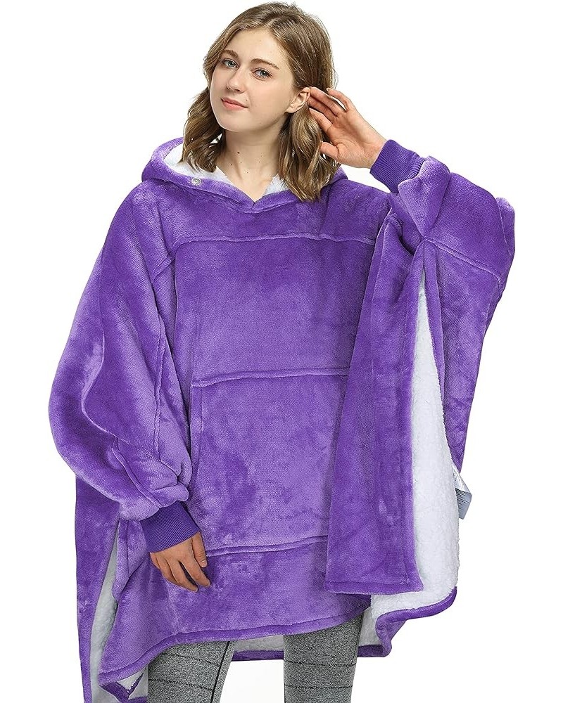 Oversized Hoodie Sweatshirt Poncho, Casual Hoodie Cape, Batwing Coat Pullover Blanket | Fluffy Sherpa, Comfortable, Roomy | f...