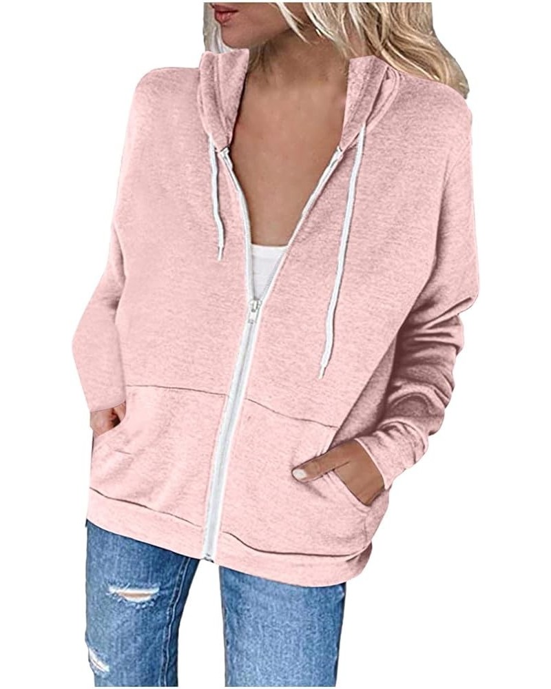 Zip Up Hoodies for Women 2023 Fall Fashion Long Sleeve Sweatshirts Y2k Clothes Lightweight Jackets Fall Clothes Pink_4 $9.45 ...