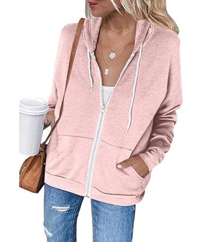 Zip Up Hoodies for Women 2023 Fall Fashion Long Sleeve Sweatshirts Y2k Clothes Lightweight Jackets Fall Clothes Pink_4 $9.45 ...