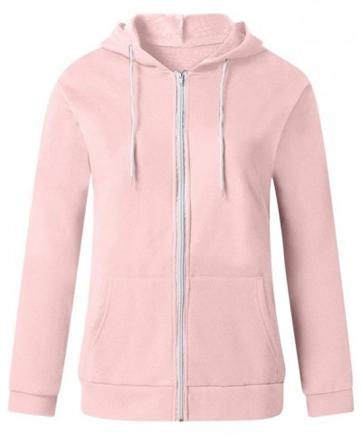 Zip Up Hoodies for Women 2023 Fall Fashion Long Sleeve Sweatshirts Y2k Clothes Lightweight Jackets Fall Clothes Pink_4 $9.45 ...