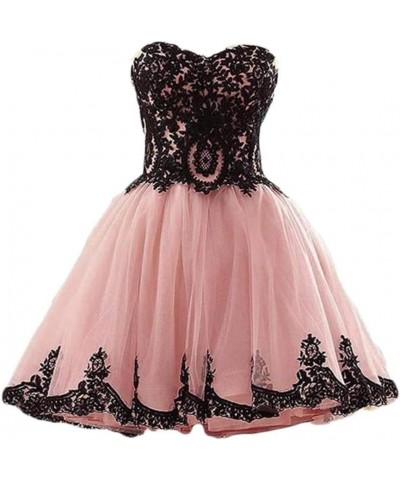 Women's Sweetheart Appliques Short Prom Dress Tulle Homecoming Cocktail Dresses Blush $24.40 Dresses