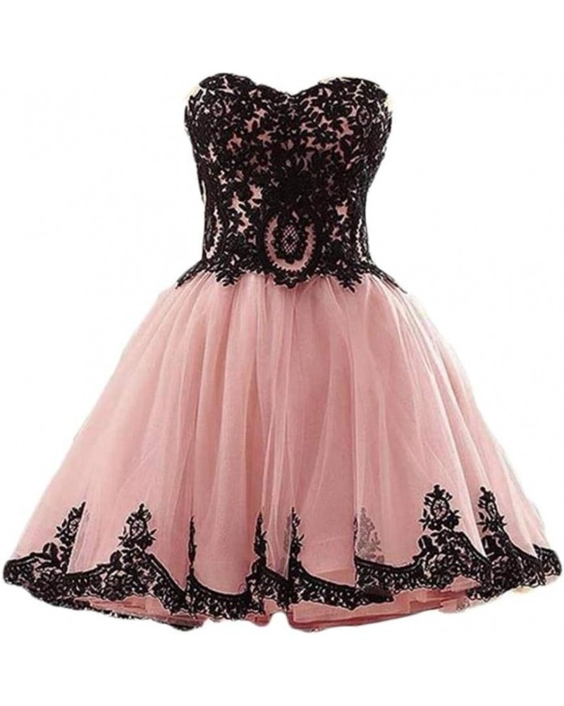 Women's Sweetheart Appliques Short Prom Dress Tulle Homecoming Cocktail Dresses Blush $24.40 Dresses