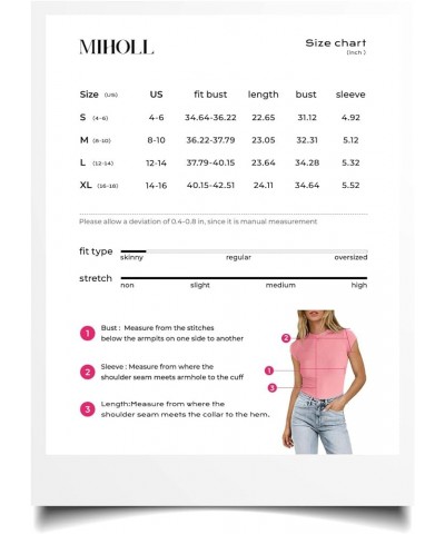 Women's 2024 Summer Short Sleeve Tops Mock Neck Cap Sleeve Ribbed Knit Slim Fit Casual Basic Tee T Shirts 04 Pink $12.74 T-Sh...