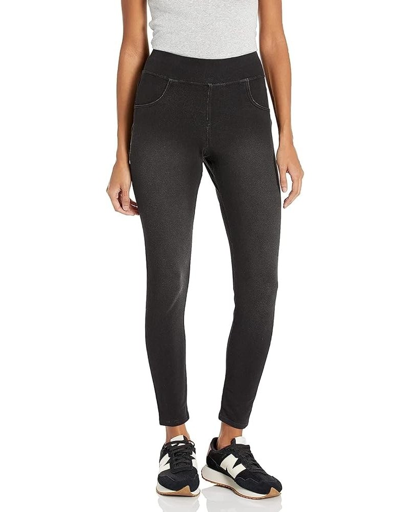 Women's Super Soft Stretch High Rise Denim leggings, No Side Seams Black Wash $20.42 Jeans