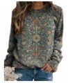 Women's Floral Printed Sweatshirt Long Sleeve Crewneck Casual Loose Vintage FLower Graphic Pullover Tops Style 6 $13.63 Hoodi...