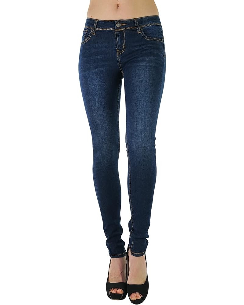 Women’s Basic Timeless Classic Everyday Denim Skinny Jeans 5 Pocket Push-up Skinny Jeans - Dark Blue $15.16 Jeans